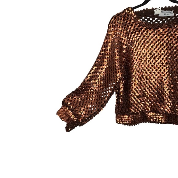 Harry Acton Party Collectibles Vintage Copper Fully Sequined Evening Top Sz M - Picture 3 of 10
